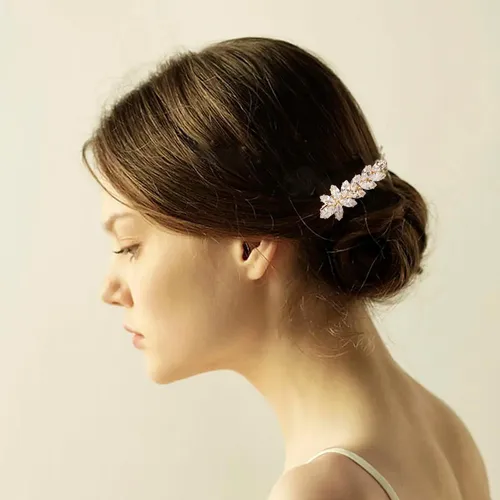 Pin De Cabello Con Rhinestone Vintage Para Novia (2 Uds)
