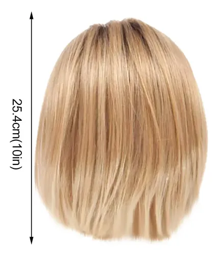 Peluca De Fiesta Girl, Color Dorado Natural, Pelo Corto