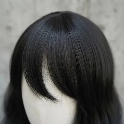Peluca Ondulada 65cm Kanekalon Flequillo Tonos Yamei Wigs