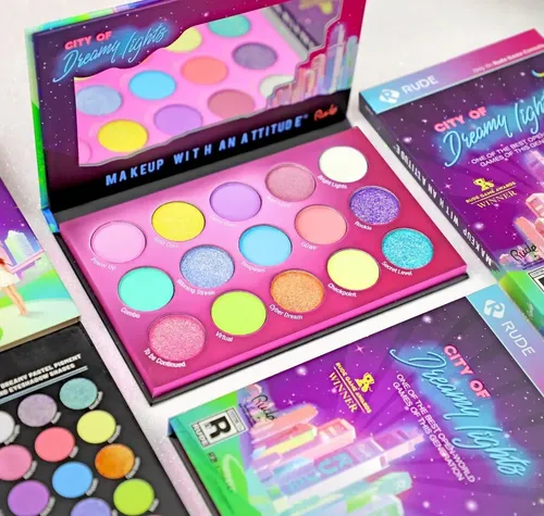 Paleta 15 Sombras Pasteles Rude Cosmetics City Of Dreamy Lights Mate Satinado