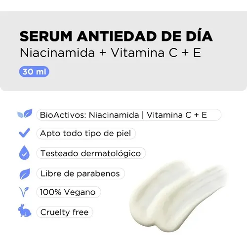 Sérum Antiedad Regina Día Niacinamida Vitamina C E Todo Tipo de Piel