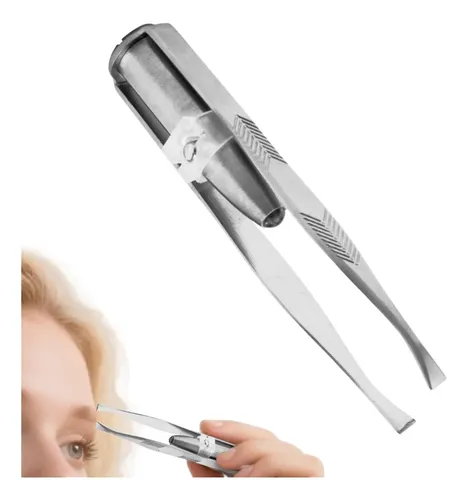 Pinza Led Para Cejas Con Ojeras Luminosas De Acero Inoxidabl Plateado