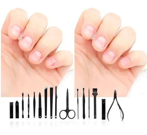 Kit Yensen 16 Piezas Manicura Corta Uñas Alicate Lima Pinza