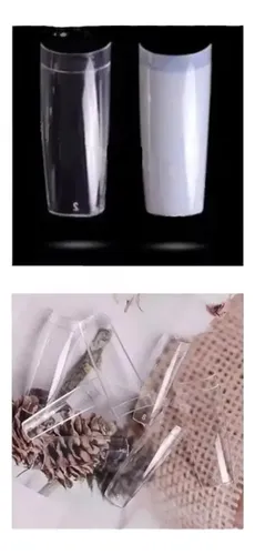 Tips X100 Unidades Uñas Cuadradas Sonrisa Escalon Esculpidas