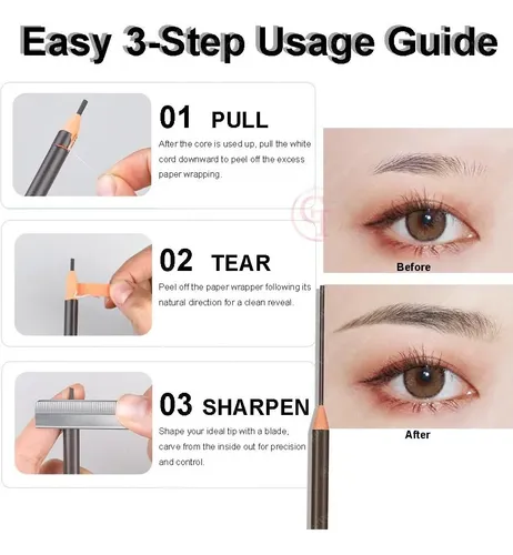 Lápiz Ultrafino 2 Mm Para Cejas Bojin Negro