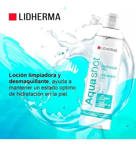 Aqua Shot Locion Micelar Limpiadora Desmaquillante Lidherma