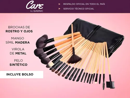 Set Brochas De Maquillaje Profesional x24 Unidades + Estuche Gadnic