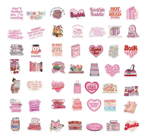 50 Pegatinas Rosas Con Forma De Grafitis Tipo Libro Para Gui