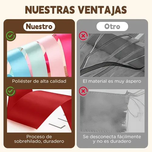 Rollo Liston Satinado Para Decoracion Ancho 4 Cm 91 Metros