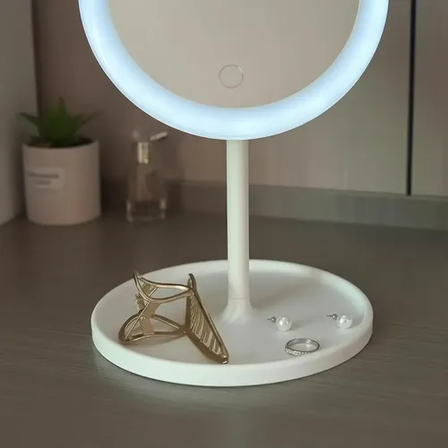 Espejo Circular Led Usb 3 Modos Luz Táctil Ajustable