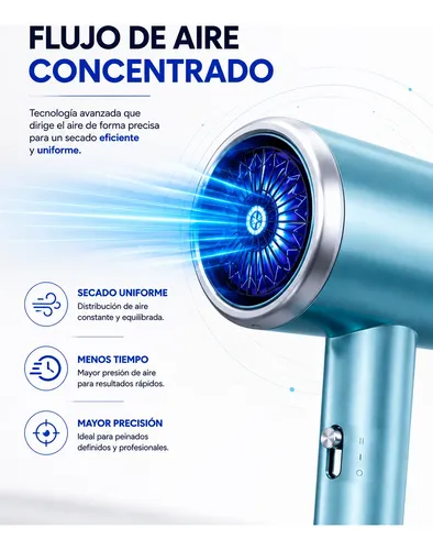 Secador Pelo Mano Ligero Elegante Alta Potencia 2000w Turbo