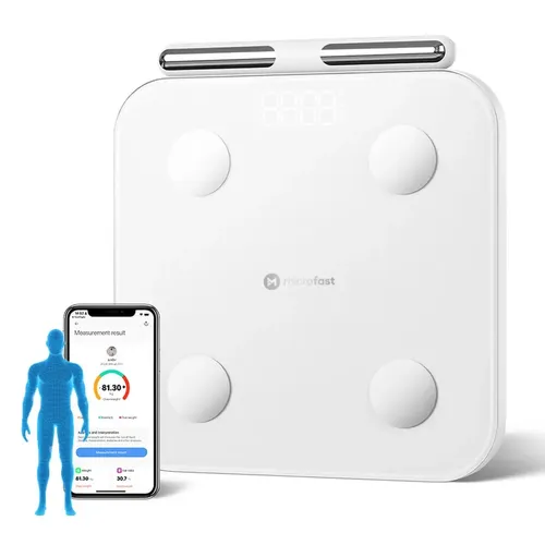 Balanza Digital Inteligente Masa Muscular 8 Electrodos Análisis Corporal Bioimpedancia App Bluetooth Recargable 180kg