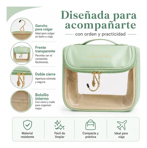 Neceser Organizador Transparente Maquillaje Viaje Colgante