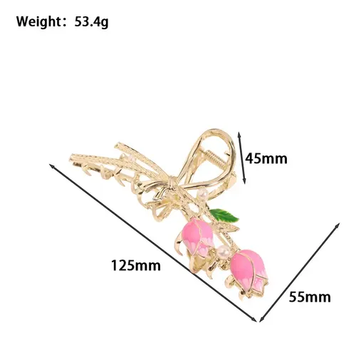 //yi Hair Clip With Tulip Flower Shape With Ru//