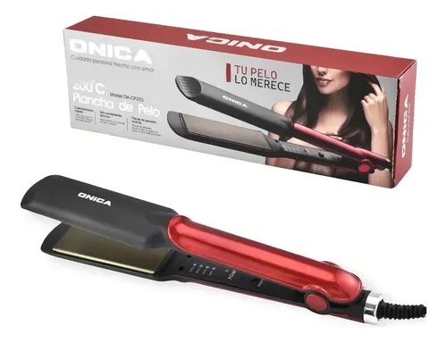 Plancha de Pelo Onica OA-CP203 Cerámica Roja Control Digital 220°C