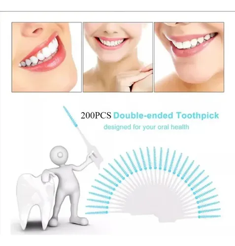 Cepillo Interdental Con 200 Palillos De Silicona ,