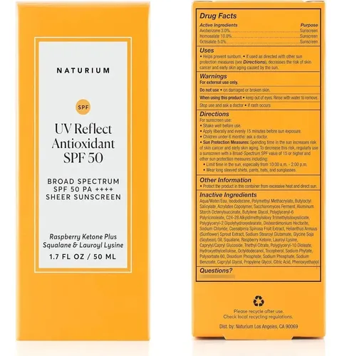 Protector Solar Facial Naturium Uv Reflect Spf 50 Ligero 48g
