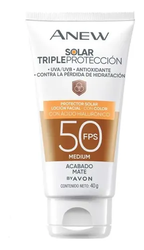 Protector Solar Color Facial Fps 50 Avon Anew Tono Medium
