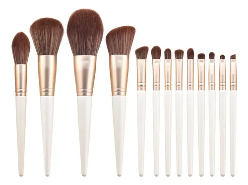 Juego De Brochas De Maquillaje R 13, Color Blanco Perla, Bro