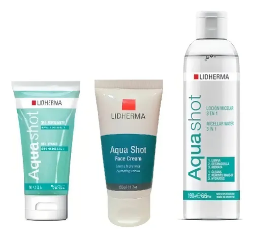 Lidherma Aquashot Micelar Exfoliante Crema Hidratante Facial