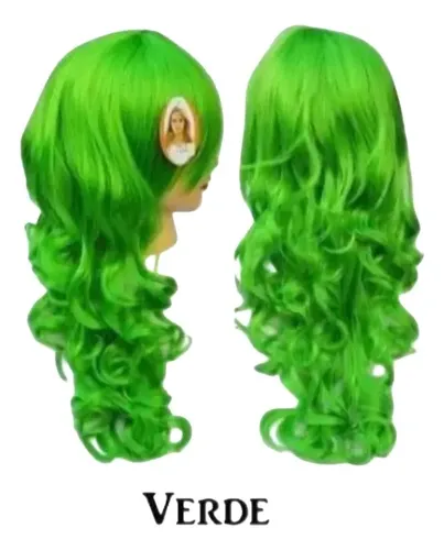 Peluca Colores Orgánica Cabello Kanekalon Cosplay Largas