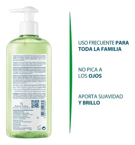 Shampoo Ducray Extra Doux en frasco de 400mL por 1 unidad