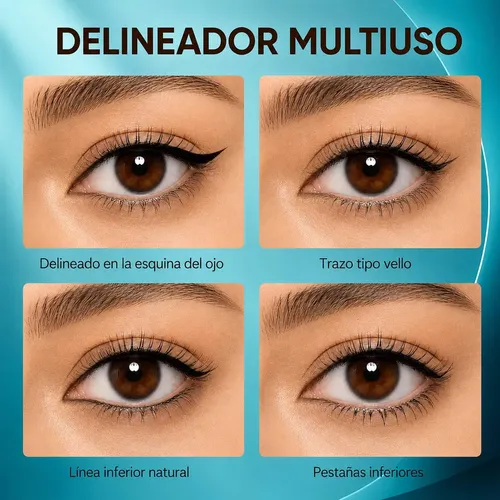 Delineador De Ojos Waterproof Larga Duración 24 Horas