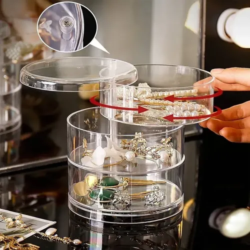 Organizador Maquillaje Acrílico Giratorio Cosméticos Make Up