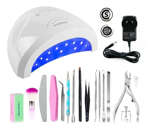 Kit Herramientas Manicura Pedicura Gadnic + Cabina Para Uñas UV 24 LEDs 48W Herramientas Base Imantada