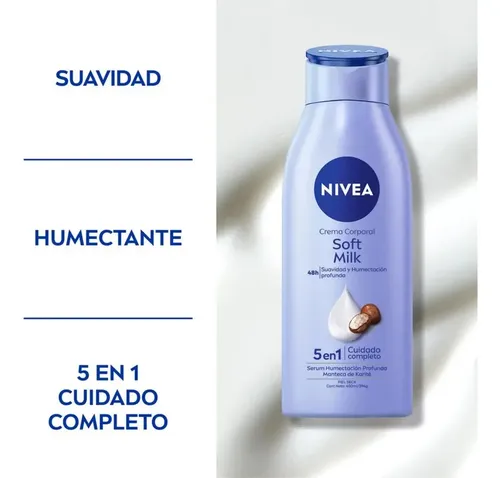 Crema Corporal Nivea Soft Milk 5en1 400ml Cuidado Completo