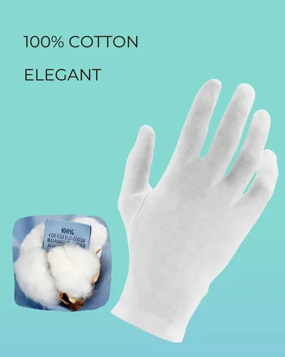 Guantes De Algodón Blancos Hidratantes Noche 2 Pares L