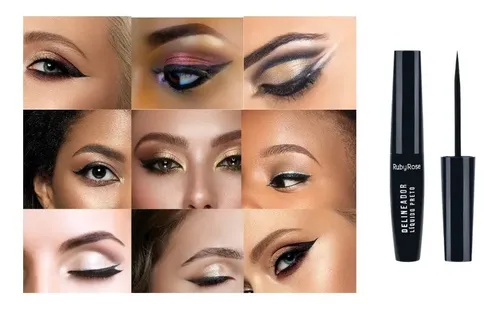 Delineador líquido negro Ruby Rose Hb 8406