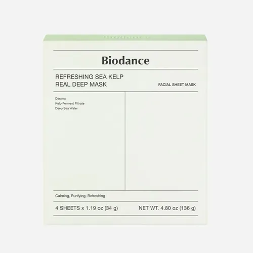 Mascarilla Facial Biodance Refreshing Sea Kelp Real Deep Mask de Hidrogel para Piel Sensible