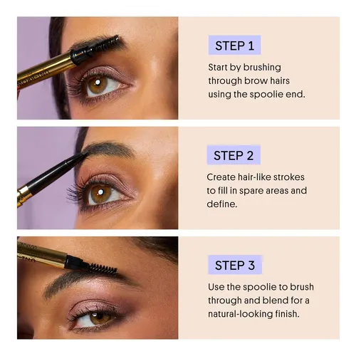 Lápiz Para Cejas Impermeable Con Cepillo Marrón Y Rubio