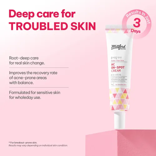 On-spot Cream 30g/1.05 Oz, Zinc Oxide 10%, Niacinamide 2%