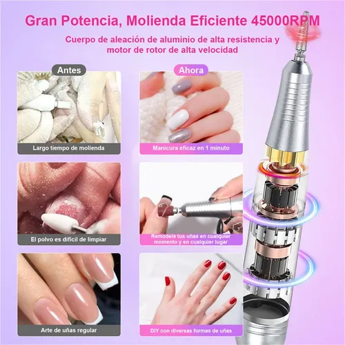 Lima De Uñas Portátil De Alta Potencia Y Máquina Pulidora.