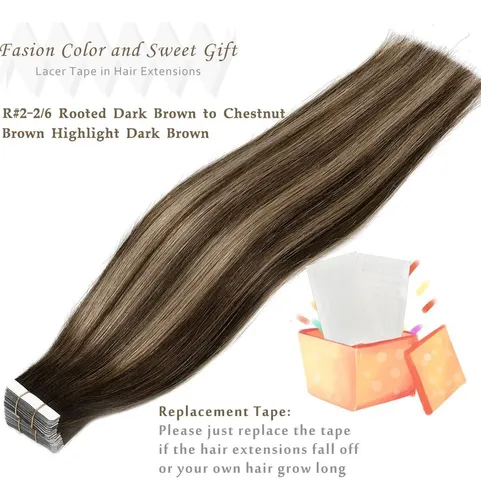 Extensiones De Cabello Con Cinta Lacer 18” Dark Brown
