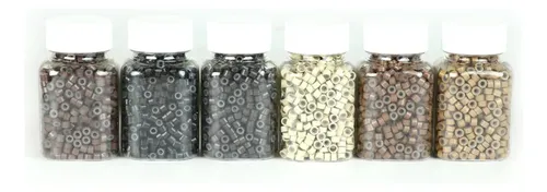 500 Anillos De Extensión De Cabello De Silicona Con Cuentas