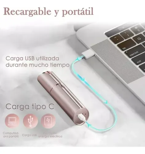 Depiladora Facial Eléctrica Para Mujer Con Luz Recargable