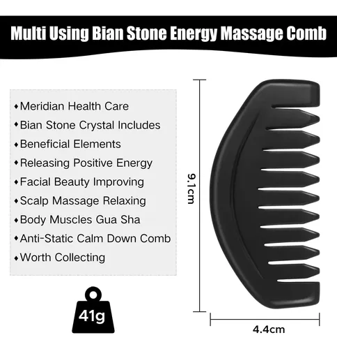 Peine Gua Sha Piedra Natural Para Masaje Facial Y Cuero
