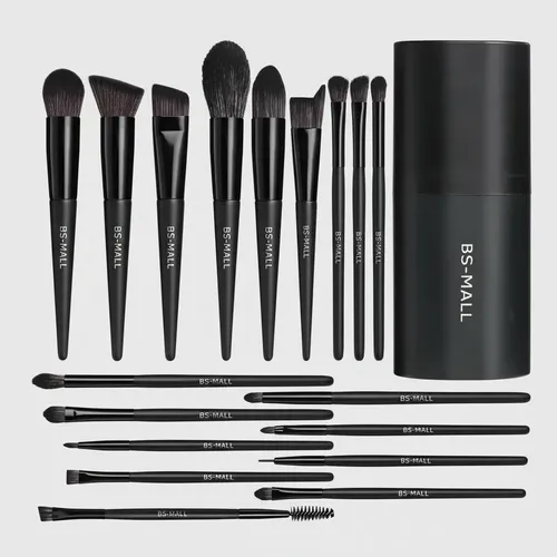 Brochas Bs-mall Makeup Brush Set 18 Pcs Premium. Negro