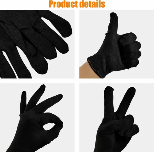 Guantes De Algodón Negros Hidratantes Para Manos Secas