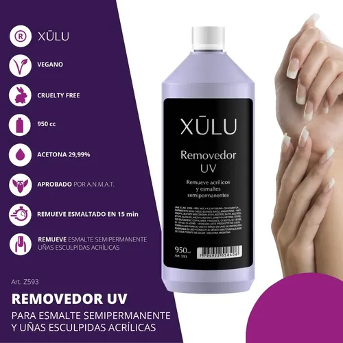 Removedor Para Esmalte Semi Y Uñas Acrílicas 950cc Xúlu Z593