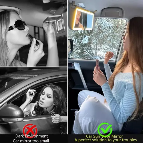Espejo De Maquillaje Con Luz Led Recargable Para Coche Y Toc