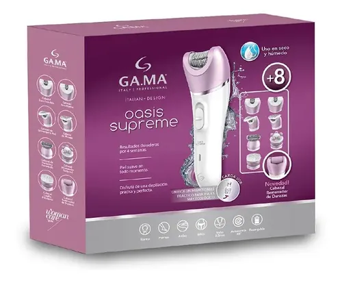 Depiladora Electrica Gama Oasis Supreme Exfolia- 8 Funciones