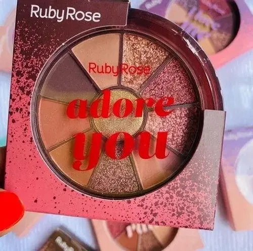 Pocket Kit Paleta 9 Sombras + Iluminador Ruby Rose Hb1075