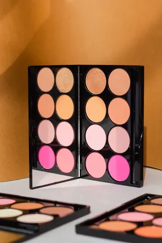 Paleta Rubor Compacto 8 Tonos Con Espejo Xúlu Cosméticos
