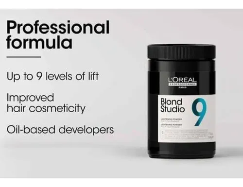 Polvo Decolorante Loreal Aclara 9 Tonos Blond Studio 500 Ml
