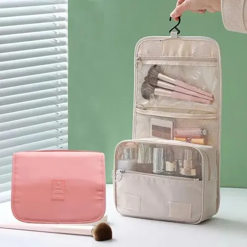 A Neceser Colgante Organizador De Viaje For Baño Beige L