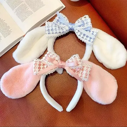 Diadema Y Peluche Rosa. Accesorios Para El Pelo Y Conejito